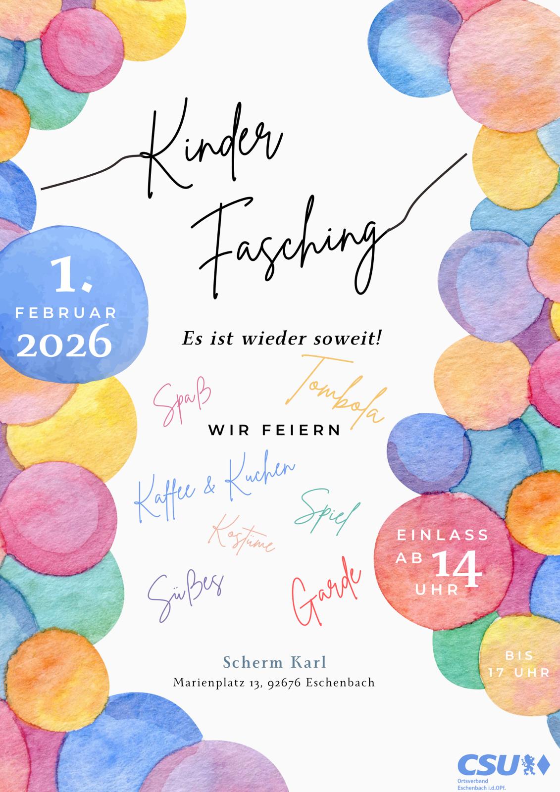 Einladung Kinderfasching